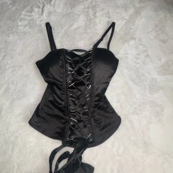 Spirit Black Lace-Up Corset Top - Picture 1 of 4